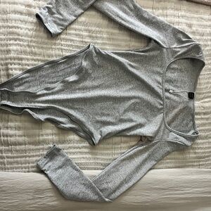 Gray Long Sleeve Bodysuit